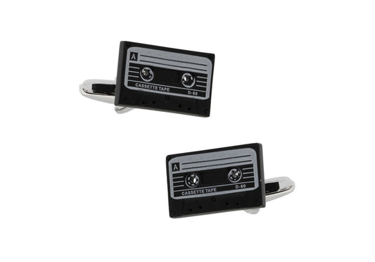 Cassette Tape Cufflinks Old School Music Cuff Links