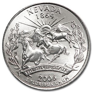 Nevada State Quarter Coin Lapel Pin Uncirculated U.S. Quarter 2006 Tie Pin