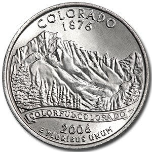 Colorado State Quarter Coin Lapel Pin Uncirculated U.S. Quarter 2006 Tie Pin