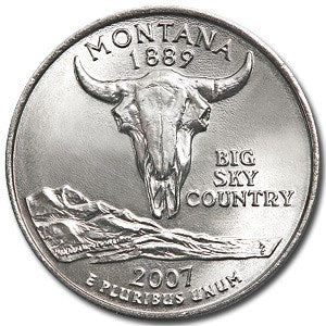 Montana State Quarter Coin Lapel Pin Uncirculated U.S. Quarter 2007 Tie Pin