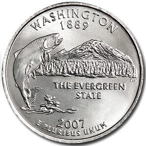 Washington State Quarter Coin Lapel Pin Uncirculated U.S. Quarter 2007 Tie Pin