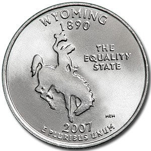 Wyoming State Quarter Coin Lapel Pin Uncirculated U.S. Quarter 2007 Tie Pin