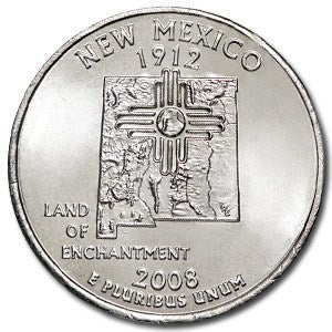 New Mexico State Quarter Coin Lapel Pin Uncirculated U.S. Quarter 2008 Tie Pin