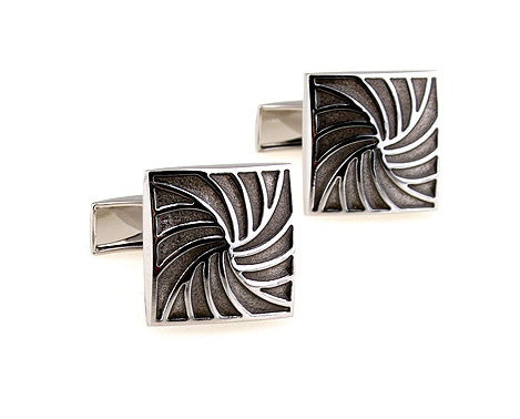 Cufflinks Black Swirl Personalized Cufflinks Wedding Cufflinks Groomsman Gift