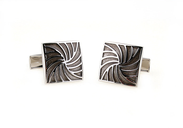 Cufflinks Black Swirl Personalized Cufflinks Wedding Cufflinks Groomsman Gift
