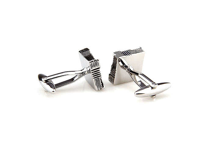 backside Silver Cufflinks stepping levels