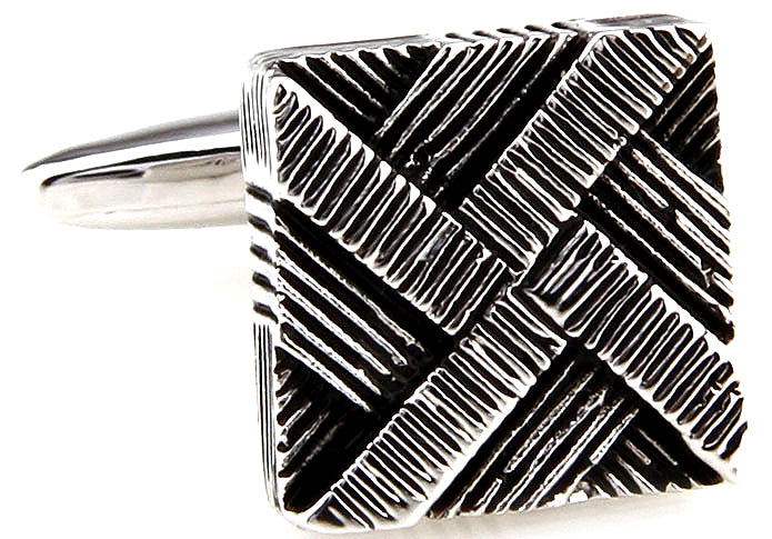 super close up Silver Cufflinks stepping levels