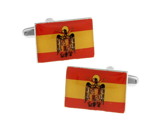 Spain Flag Cufflinks National Pride Design Bullet Backing The National Flag Of Spain Cuff Links Spain Flag