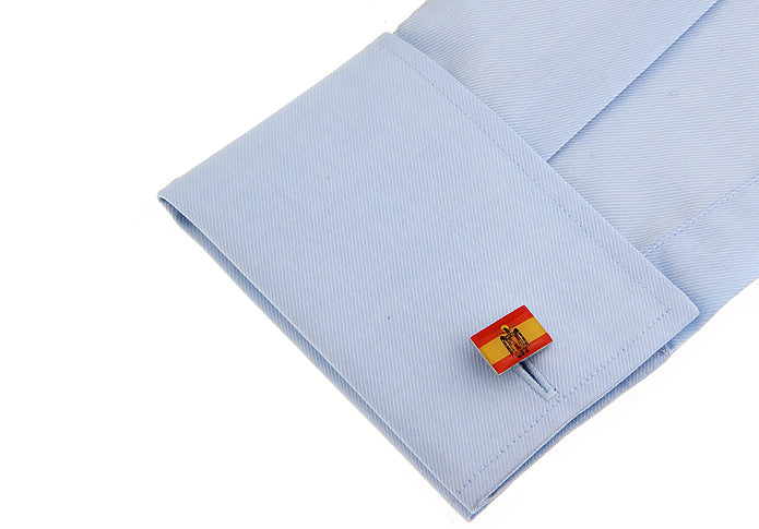 Spain Flag Cufflinks National Pride Design Bullet Backing The National Flag Of Spain Cuff Links Spain Flag