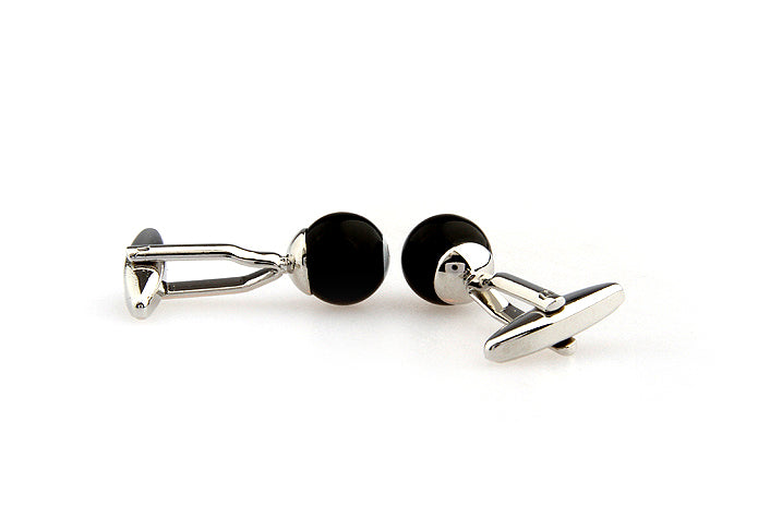 Eight Ball Cufflinks Round Black and White Enamel Cuff Links Lucky 8 Ball Pool Table Champion