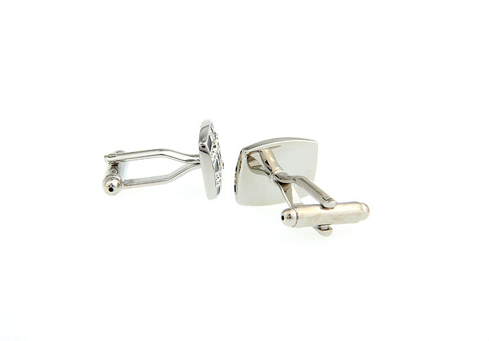 Power Bands of Silver Crystals Cufflinks Designer Highly Detailed Executive Cuff Links Big Crystals Cuffs