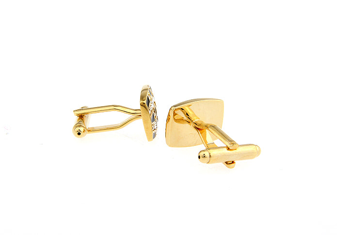 Vegas Nights Cufflinks Gold with Crystals Bands Black Enamel Cuff Links High Rollers Delight Groomsman Gift Power Cuffs