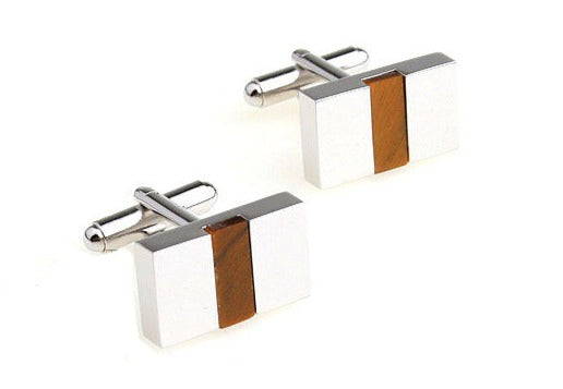 Amber Stone Cufflinks Silver Platting Bands Amber Like Stone Stripe Anniversary Gift Classic Cuff Links Groomsmen Gift
