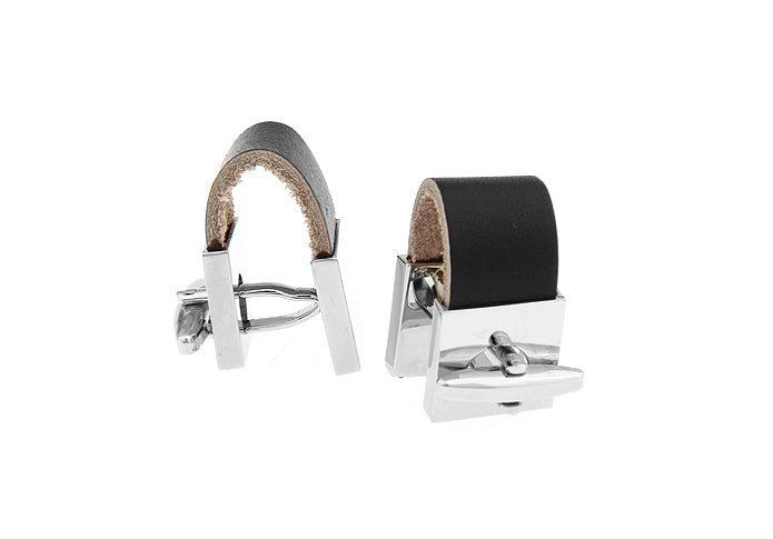 Wraparound Cufflinks Silver Square Leather Strap Designer Cuff Links Business Wedding Cufflinks Wrap Around