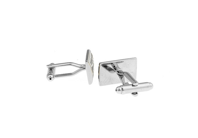 Black Potter Cracks Cufflinks Black Enamel Silver Rhodium Platting Cuff Links
