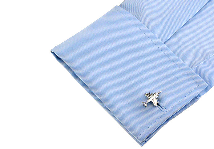 Silver Fighter Jet Cufflinks Harrier Jump Jet Air Force Pilot Airplane Military Jet Cuff Links Gift for Pilot
