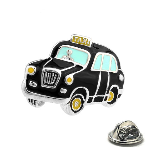 Taxi Cab Pin Fun Cartoon Design Car Enamel Pin Finish Silver Lots of Details Design Super Cab Ride Car Lapel Pin Taxi Hat Pin Jacket Pin