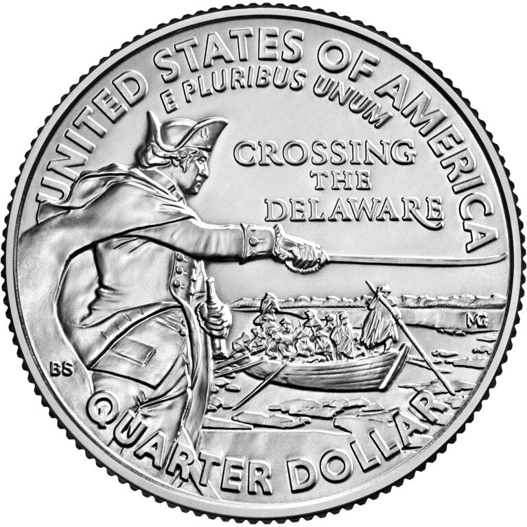 Lapel Pin General George Washington Crossing the Delaware Quarter Lanyard Pins Uncirculated U.S. Quarter 2021 Tie Pin George Washington Pin