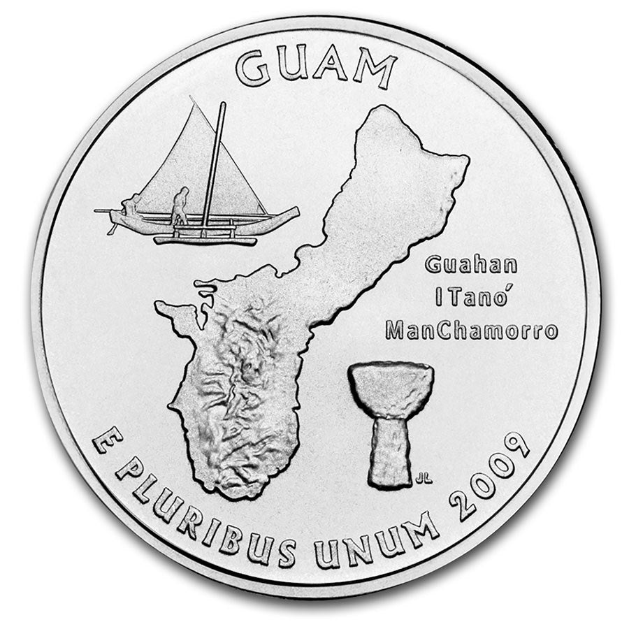 Guam Coin Lapel Pin Uncirculated U.S. Quarter 2009 Tie Pin