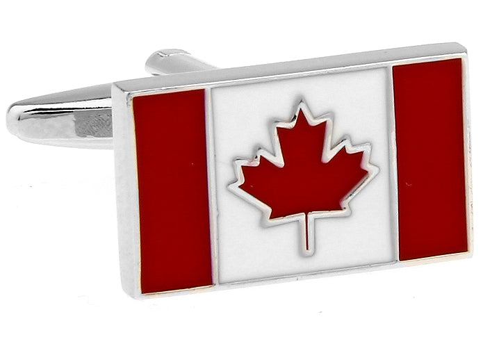 Canada Flag Cufflinks Enamel Design Bullet Backing The National Flag Of Canada Cuff Links Canadian Flag Cufflinks