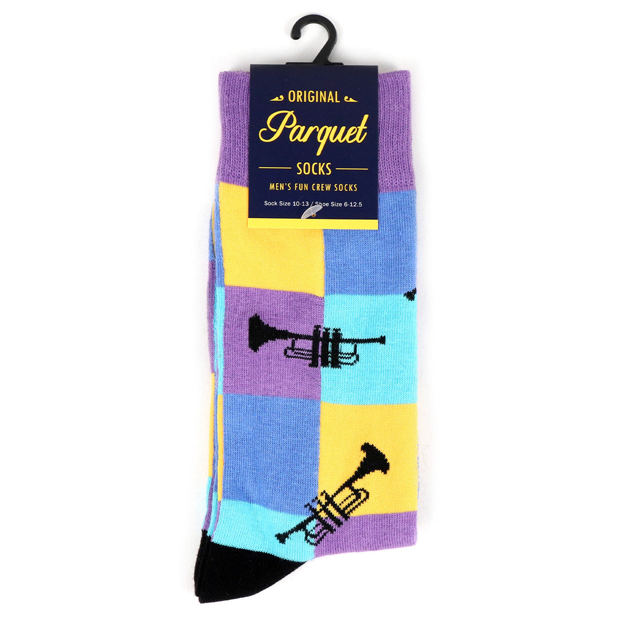 Men's Trumpet Novelty Socks Gift for Dad Fun Colors Musician Socks Music Band Lover Trumpet Player Socks