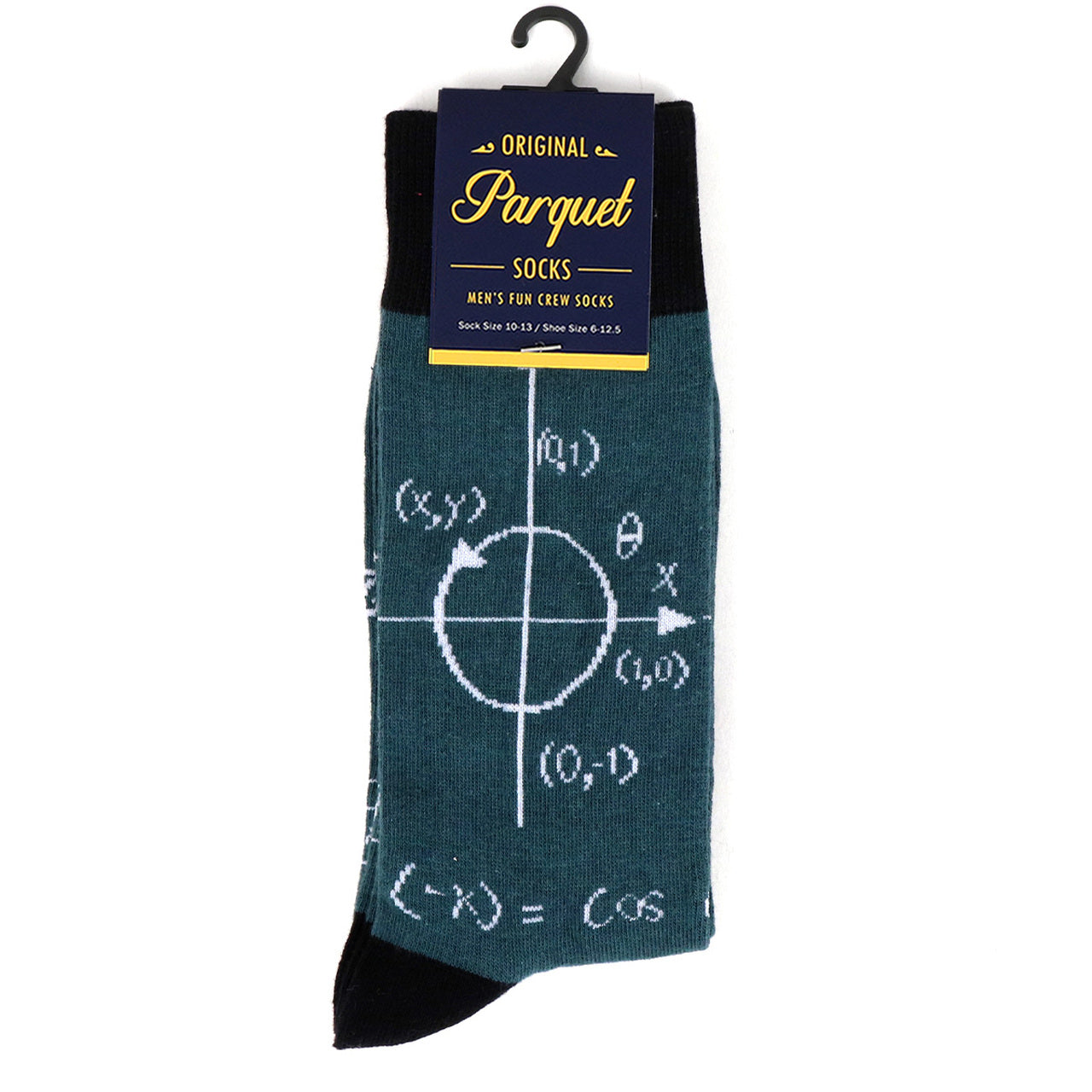 Fun Socks Men's Math Genius Novelty Socks Black and Green Math Lovers Gift for Teacher Mathematics Professor