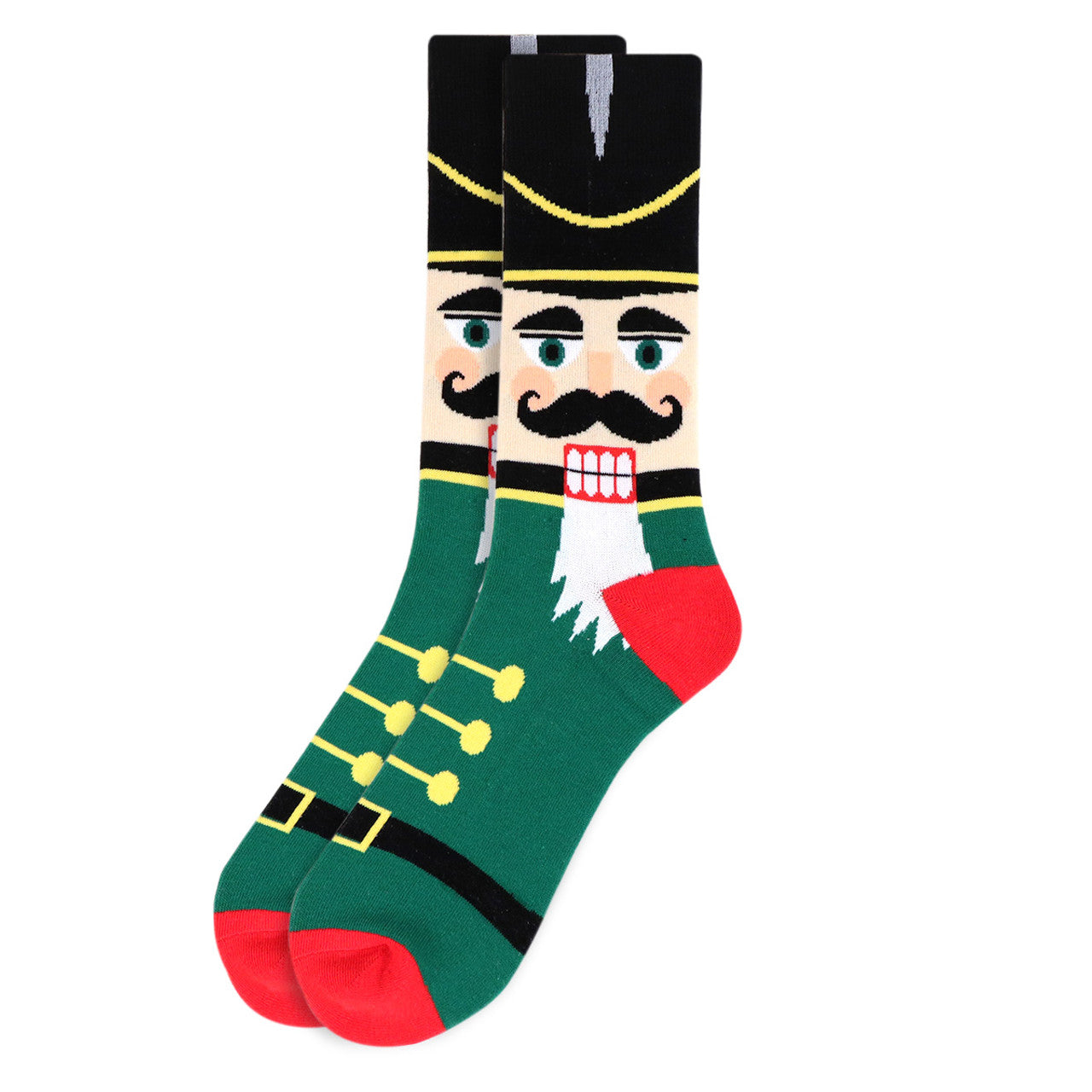 Nutcracker Socks Fun Socks Men's Christmas Novelty Socks Green and Red Christmas Theme Socks Gifts Holiday Socks