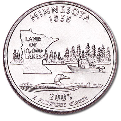 Minnesota State Quarter Coin Lapel Pin Uncirculated U.S. Quarter 2005 Tie Pin