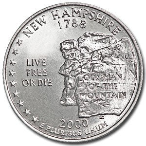 New Hampshire State Quarter Coin Lapel Pin Uncirculated U.S. Quarter 2000 Tie Pin