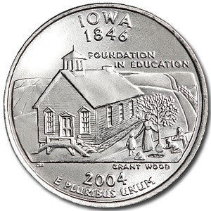 Iowa State Quarter Coin Lapel Pin Uncirculated U.S. Quarter 2004 Tie Pin