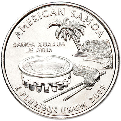 Samoa Coin Lapel Pin Uncirculated U.S. Quarter 2009 Tie Pin