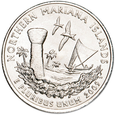 Mariana Islands Coin Lapel Pin Uncirculated U.S. Quarter 2009 Tie Pin
