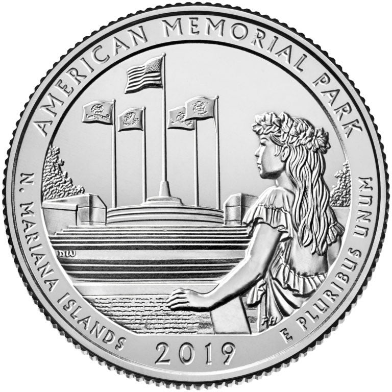 American Memorial Park Coin Lapel Pin Uncirculated U.S. Quarter 2019 Tie Pin