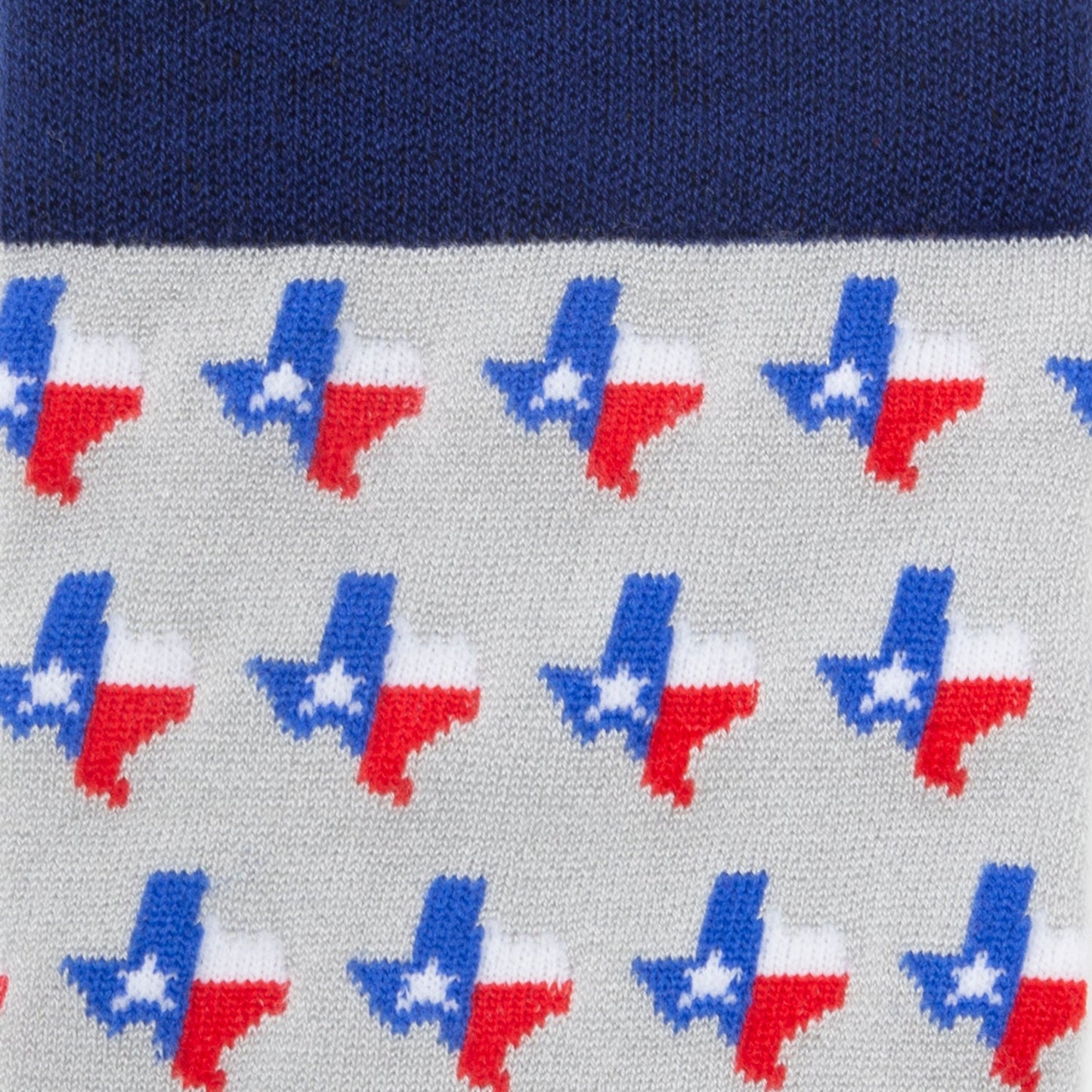 Socks with Texas flag pattern on a gray background