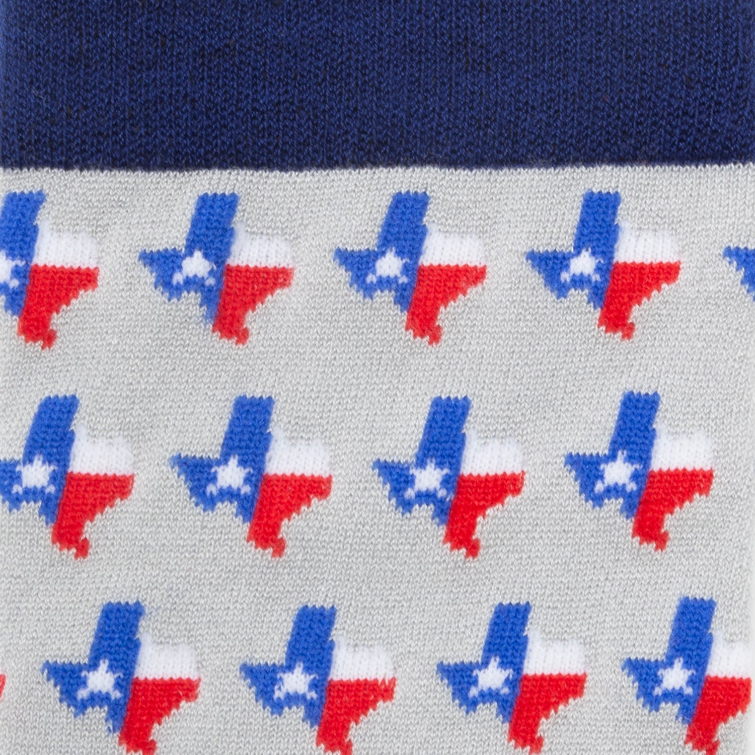 Socks with Texas flag pattern on a gray background