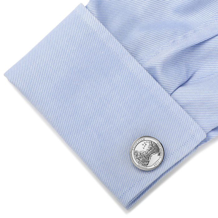 Chickasaw National Recreation Area Coin Cufflinks Uncirculated U.S. Quarter 2011 Cuff Links Enamel Backing Cufflinks