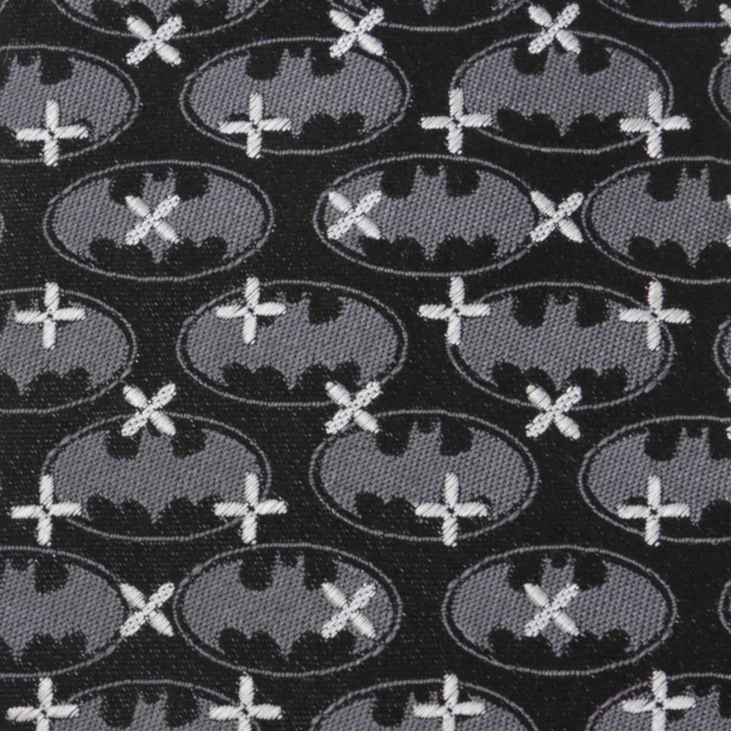 DC Batman Cross Black Silk Men's Tie