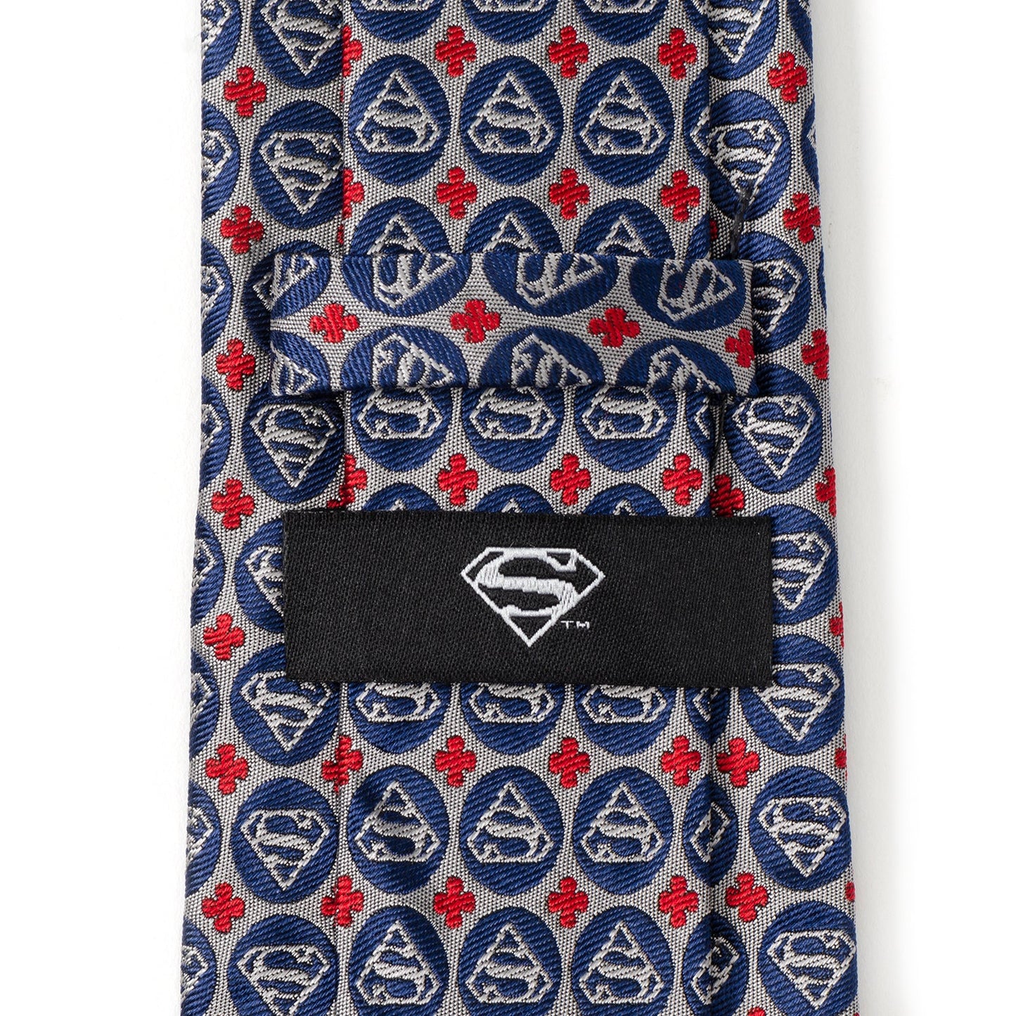DC Superman Shield Motif Gray Men's Tie