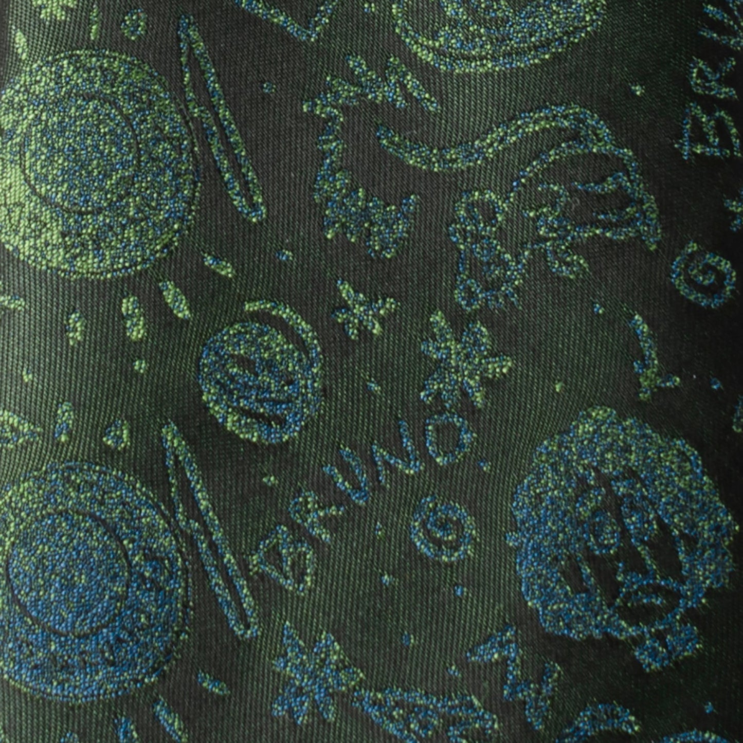 Patterned fabric with space-themed design on a dark background Encanto Bruno