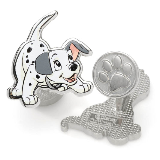 Disney 101 Dalmatians Cufflinks featuring two playful puppy designs from the 1961 animated classic, silver tone with enamel details, officially licensed by Disney.