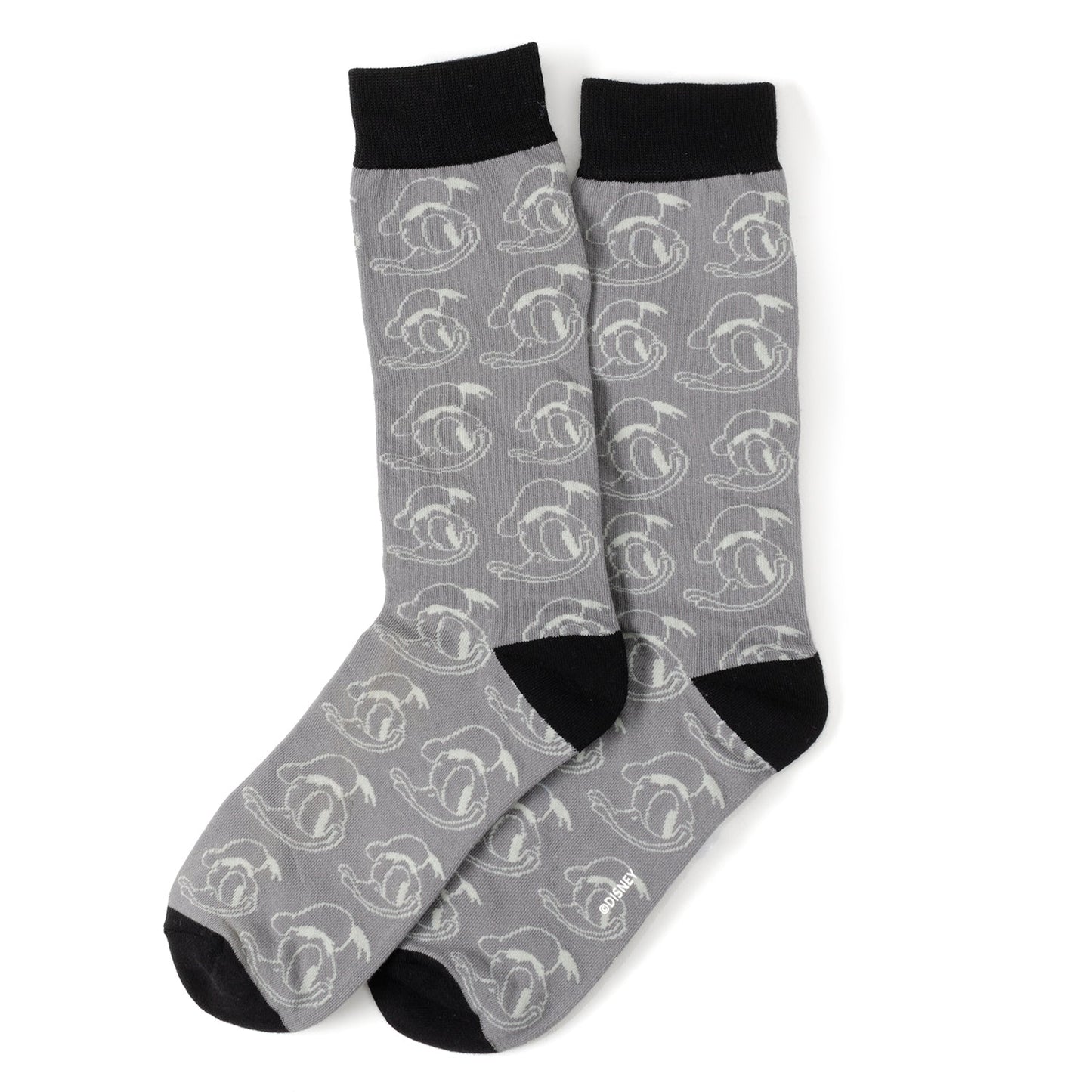 Disney Donald Duck Black Gift Set featuring three pairs of Donald Duck socks and a Mickey Mouse silhouette lapel pin. Officially licensed by Disney.
