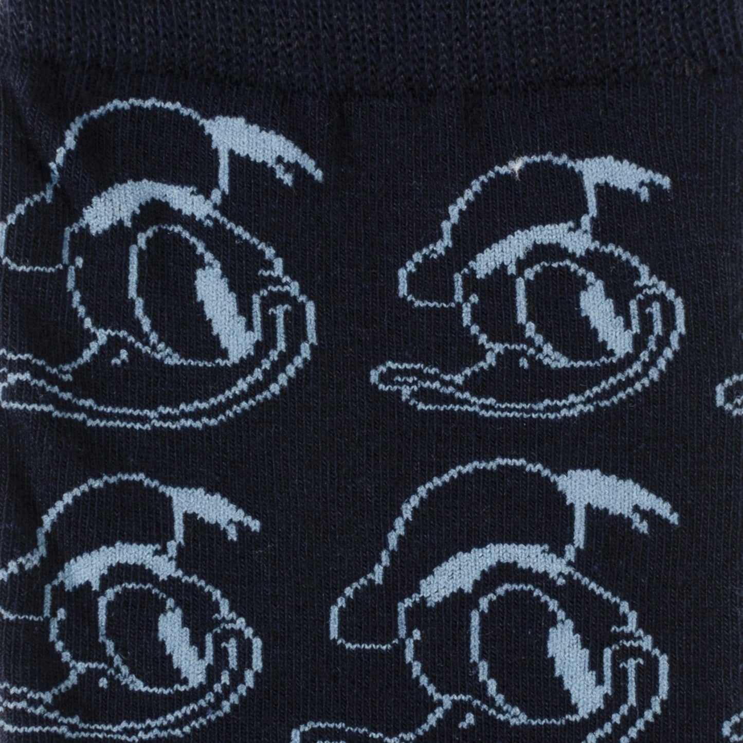 Disney Donald Duck Patterned Blue Socks and Mickey Mouse Blue Lapel Pin Gift Set for men. Officially licensed by Disney.