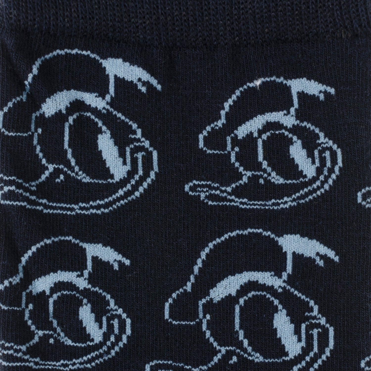 Disney Donald Duck Patterned Blue Socks and Mickey Mouse Blue Lapel Pin Gift Set for men. Officially licensed by Disney.