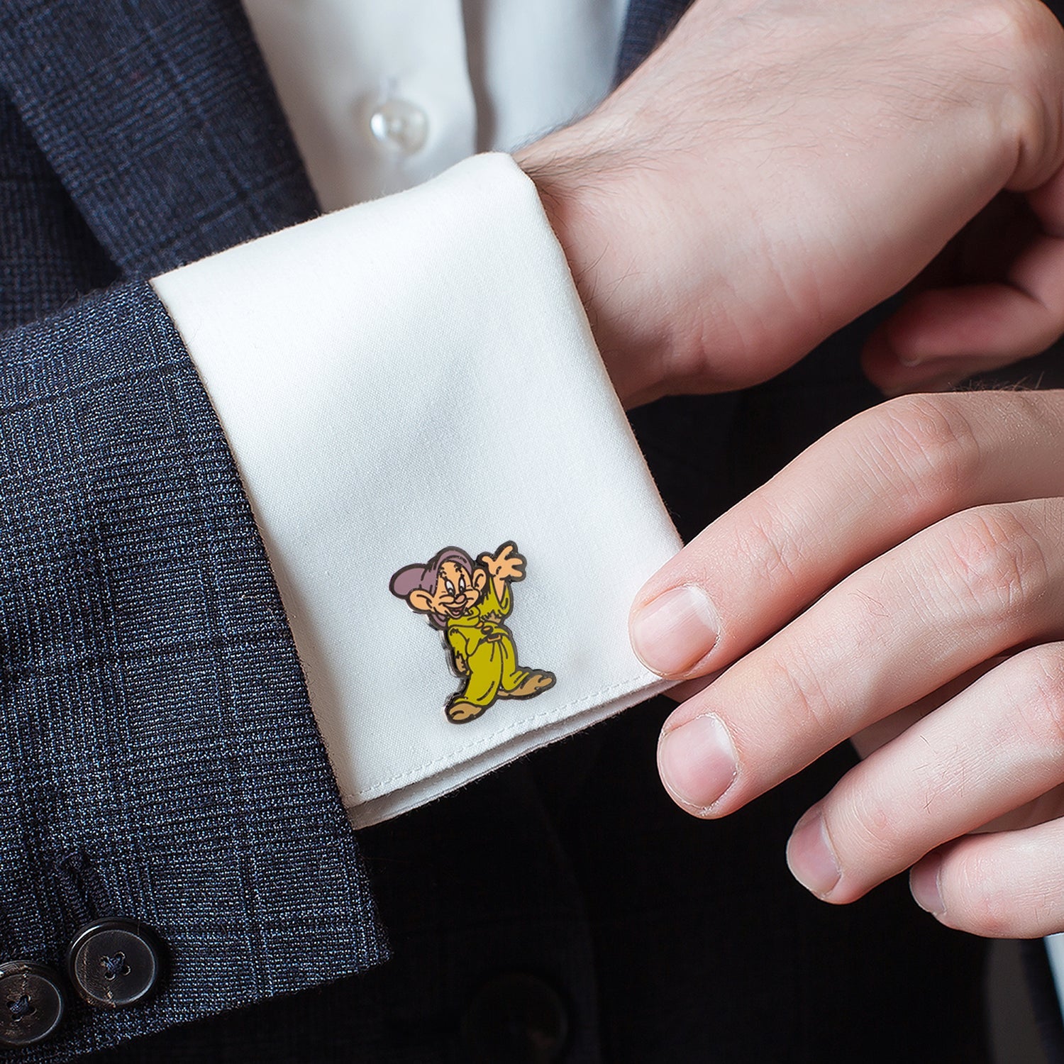 Disney Snow White Dopey and Doc cufflinks – officially licensed enamel jewelry