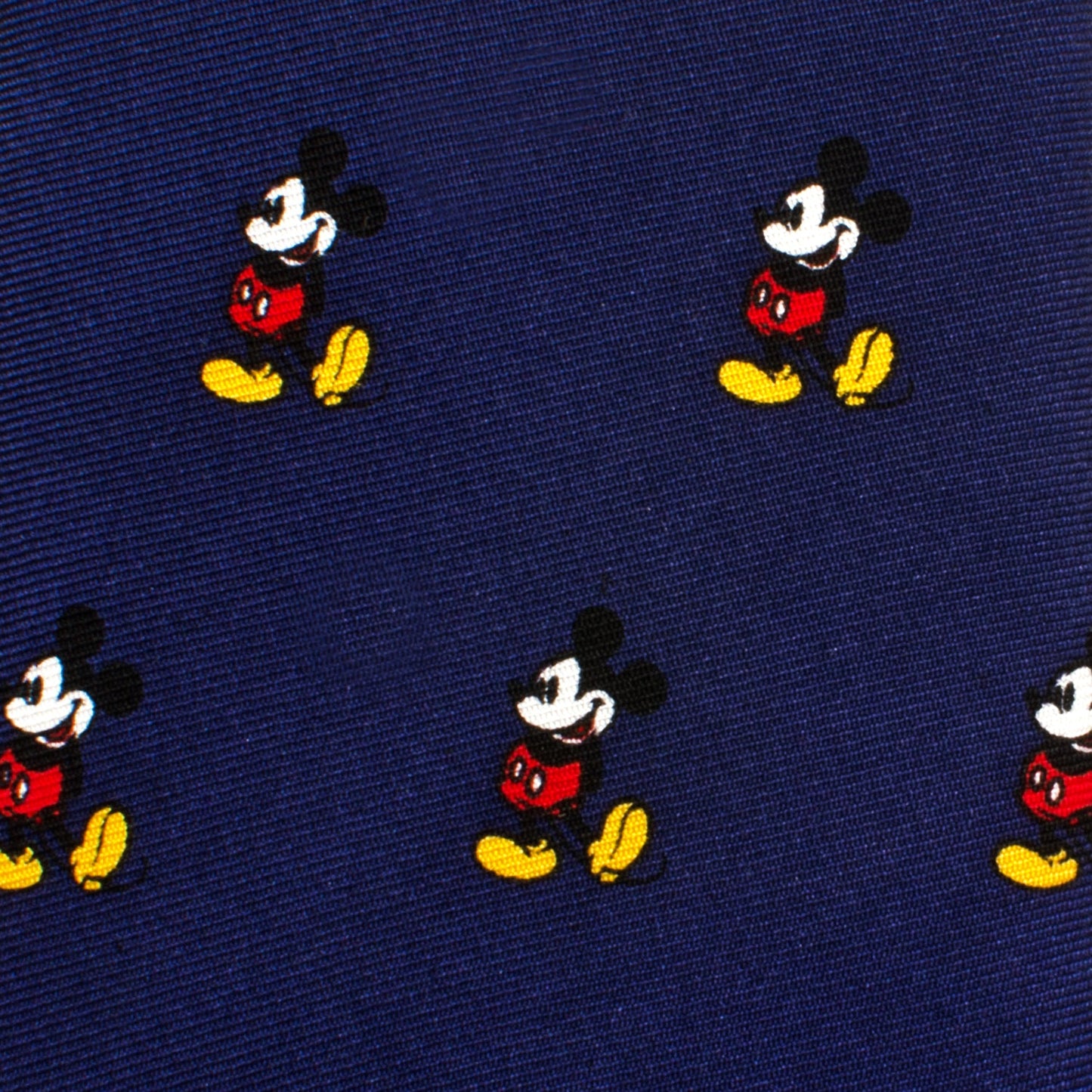 Navy blue Disney Mickey Mouse Classic Boys’ Zipper Tie featuring Mickey pattern. 100% silk, pre-tied, and officially licensed by Disney.