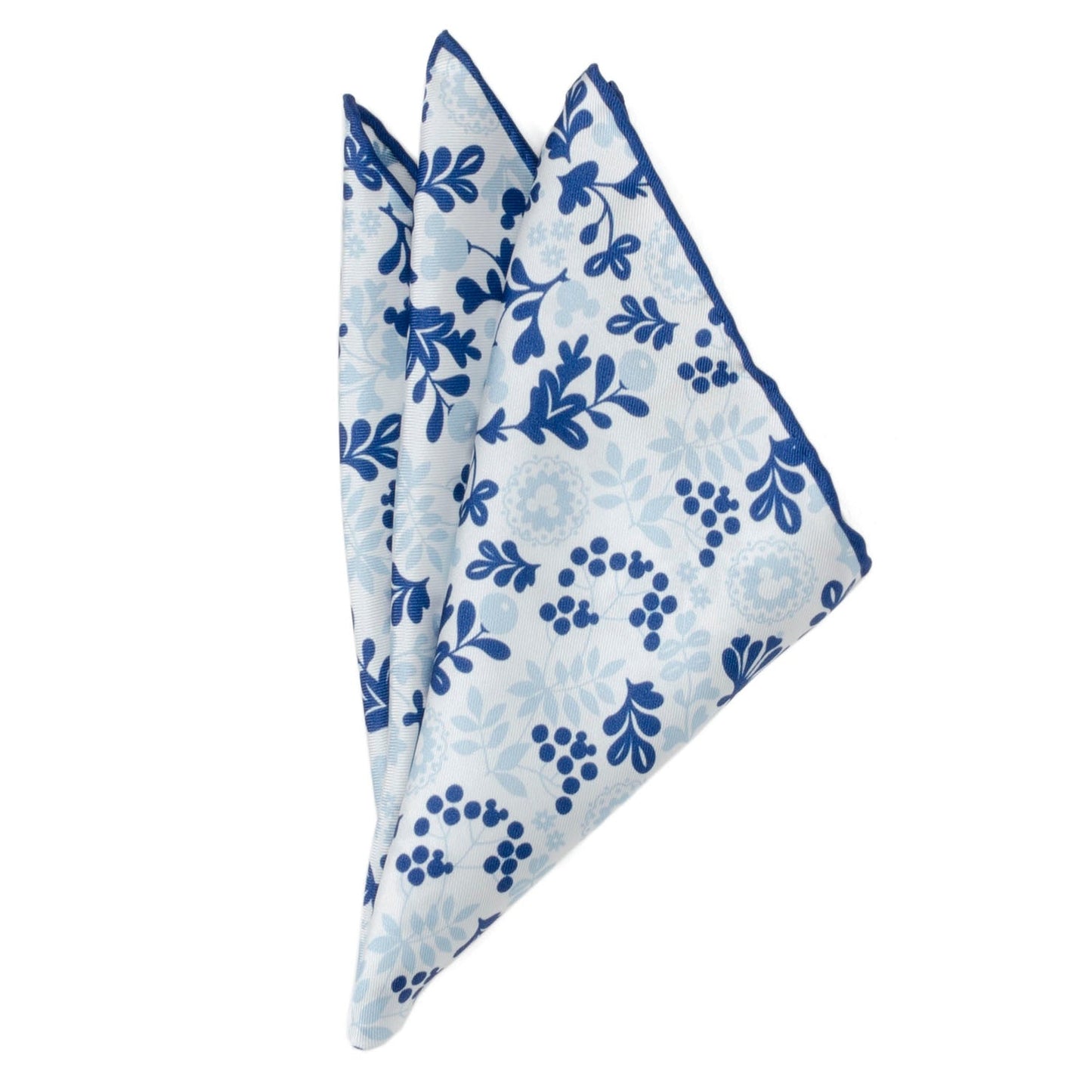 Blue floral patterned napkin on a white background Mickey Mouse