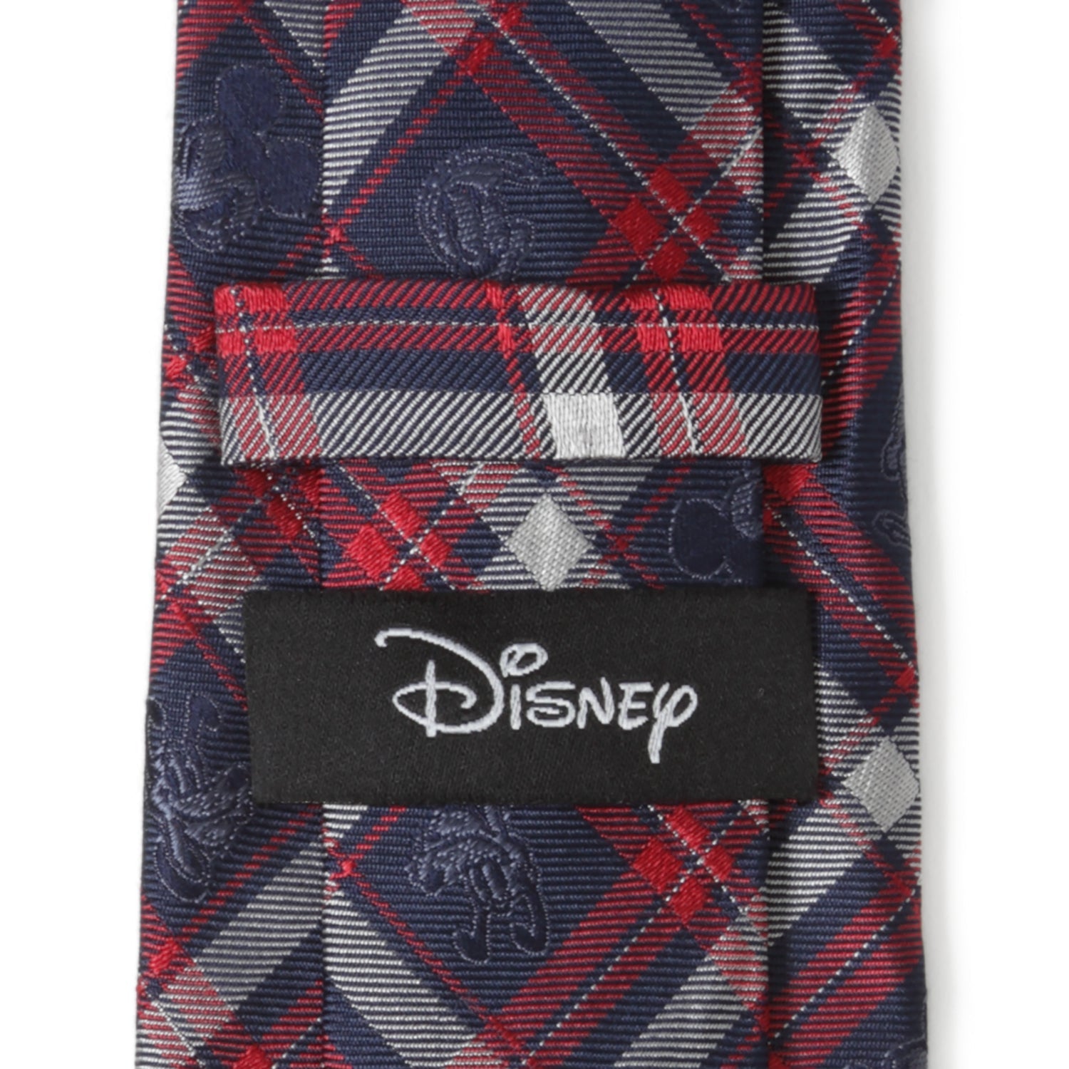 Plaid tie with Disney logo on a white background