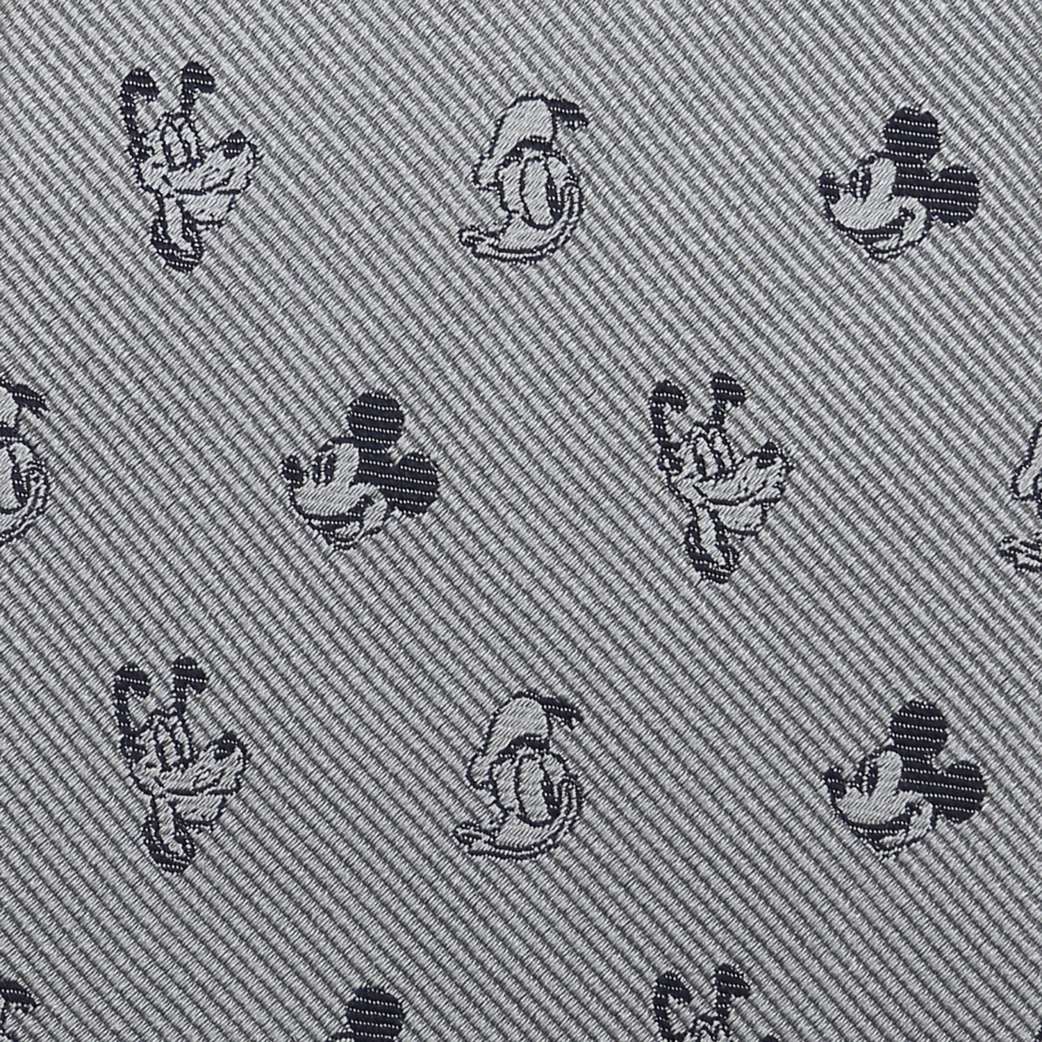 Pattern of cartoon characters on a textured gray background
