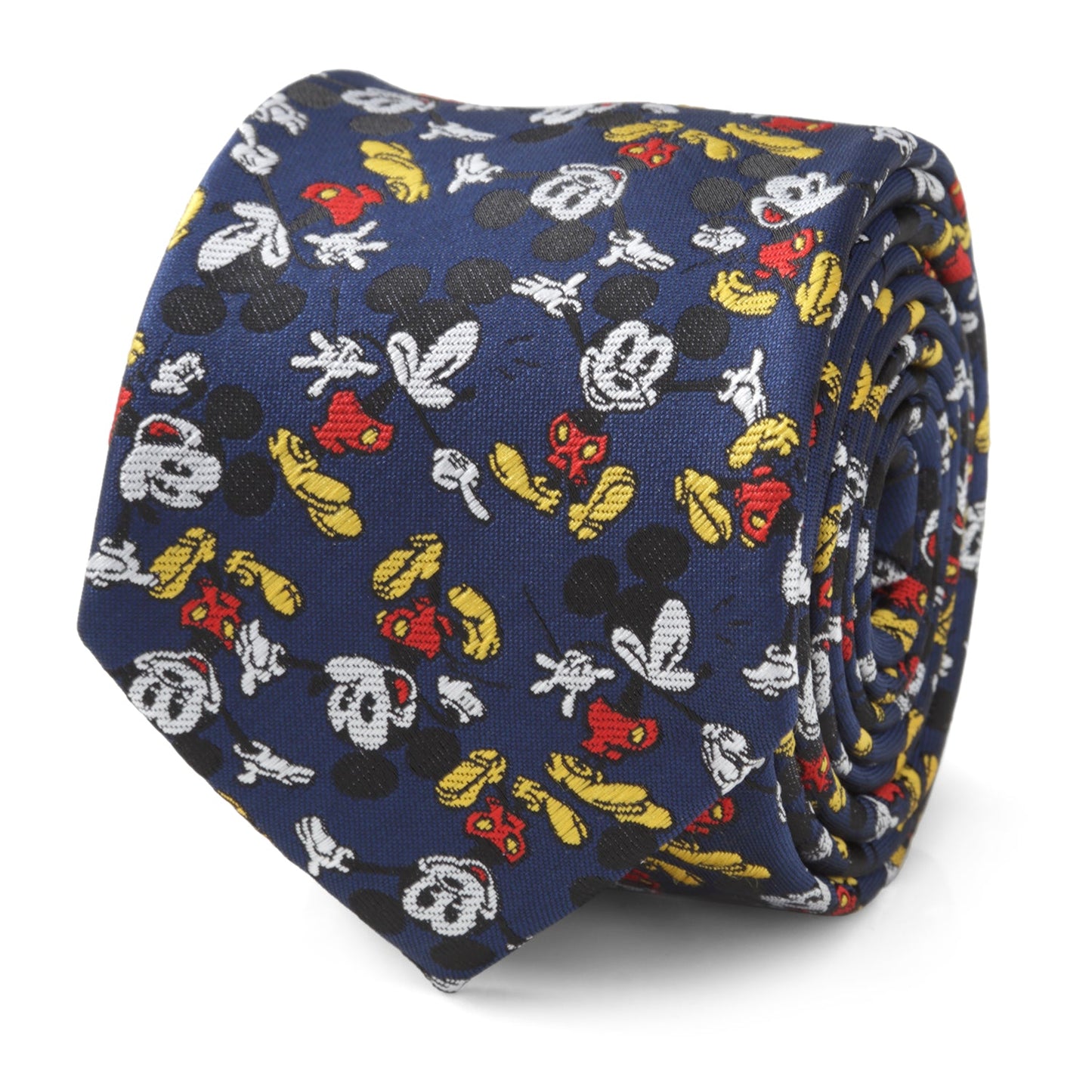 Folded Mickey Mouse-themed tie on a white background