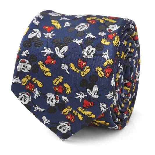 Folded Mickey Mouse-themed tie on a white background